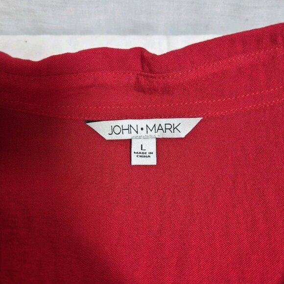 John Mark Tunic Top Women's  Size XL Cabana Wine Lace  Relaxed Fit Red (53) - Picture 6 of 14